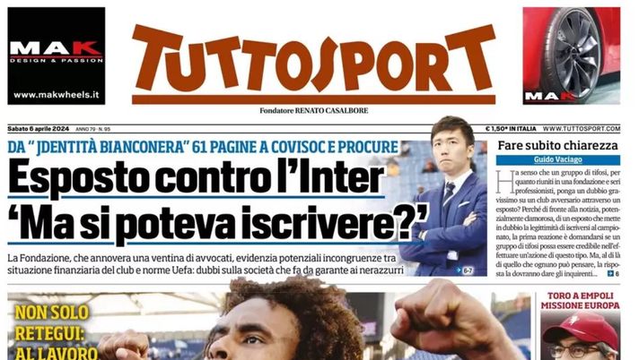 prima pagina tuttosport oggi