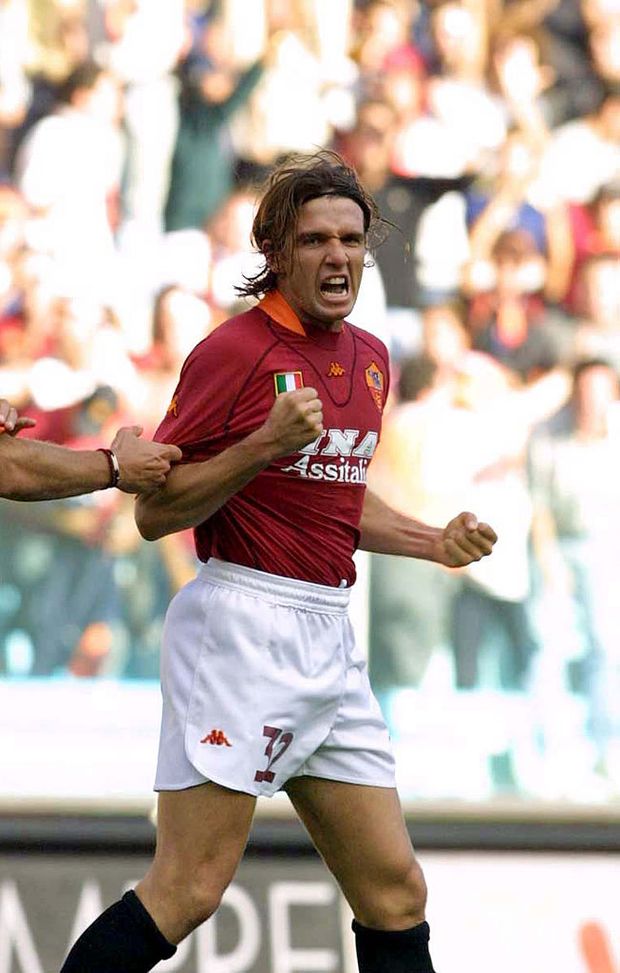 21 Oct 2001: Vincent Candela celebrates scoring during the Serie A game between Roma and Lecce at the Olympic Stadium, Rome. DIGITAL IMAGE Mandatory Credit: Grazia Neri/ALLSPORT 21 Oct 2001: Vincent Candela celebrates scoring during the Serie A game between Roma and Lecce at the Olympic Stadium, Rome. DIGITAL IMAGE Mandatory Credit: Grazia Neri/ALLSPORT