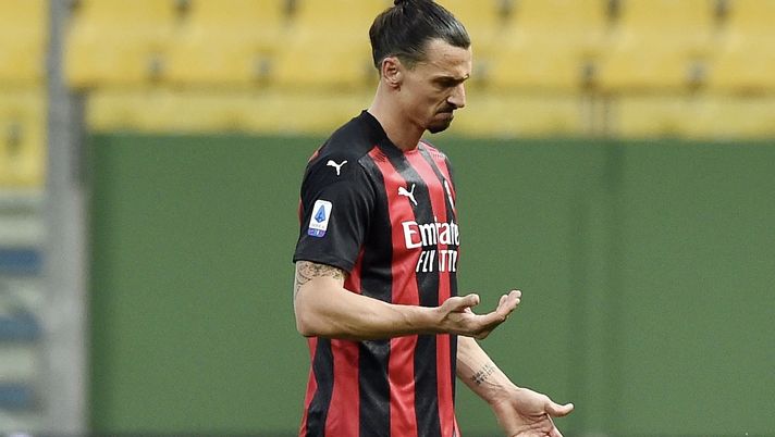 Zlatan Ibrahimovic (attaccante AC Milan), espulso al 60' di Parma-Milan 1-3 (Serie A 2020-2021) | News (Getty Images) 