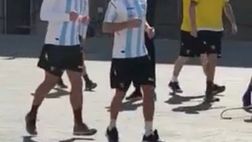 Salernitana, l’allenamento nella piazza che fu di Zico