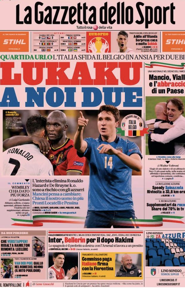 Prima Pagina, La Gazzetta dello Sport: “Lukaku, a noi due!” Prima Pagina, La Gazzetta dello Sport: “Lukaku, a noi due!”