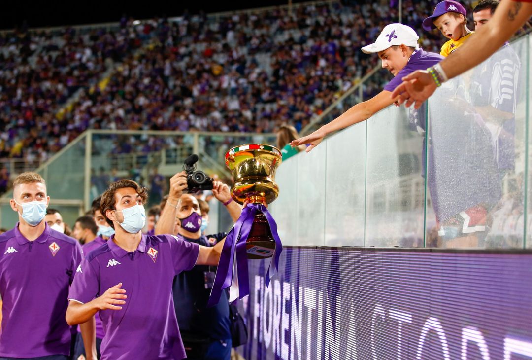  GERMOGLI PH: 28 AGOSTO 2021 FIRENZE STADIO ARTEMIO FRANCHI SERIE A FIORENTINA VS TORINO NELLA FOTO LA FIORENTINA PRIMAVERA SFILA CON LA COPPA 
