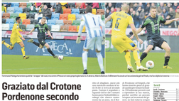 Messaggero Veneto: Graziato dal Crotone Pordenone secondo ma per rimanere lassù deve tornare a correre