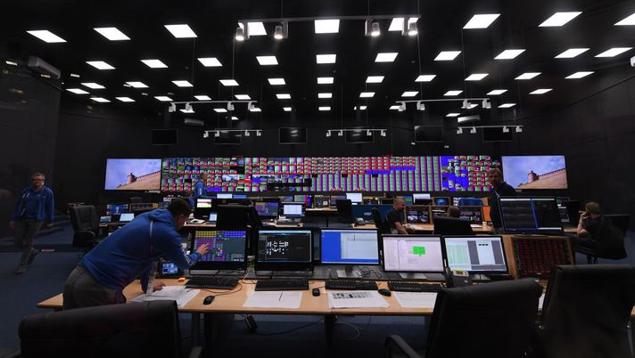 MOSCOW, RUSSIA - JUNE 09:  A general view of the Master Control room during the Official Opening of the International Broadcast Centre on June 9, 2018 in Moscow, Russia.  (Photo by Laurence Griffiths/Getty Images) 