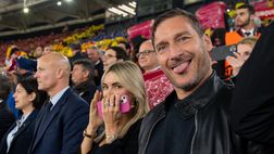 Roma-Bayer Leverkusen, c’è Noemi con Totti e Christian all’Olimpico