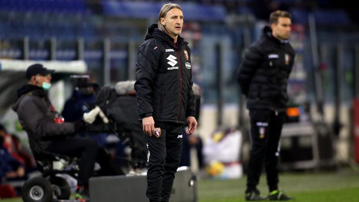 CAGLIARI, ITALY - FEBRUARY 19:  Torino's coach Davide Nicola looks on during the Serie A match between Cagliari Calcio and Torino FC at Sardegna Arena on February 19, 2021 in Cagliari, Italy. (Photo by Enrico Locci/Getty Images) 