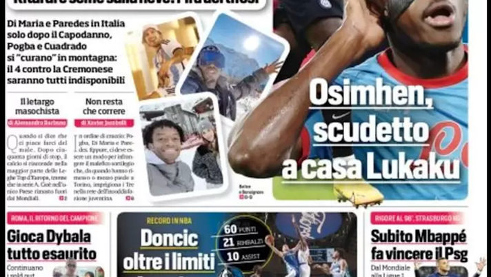 EDICOLA CDS / Inter-Napoli: Osimhen, scudetto a casa Lukaku. Gruppo vacanze Juve EDICOLA CDS / Inter-Napoli: Osimhen, scudetto a casa Lukaku. Gruppo vacanze Juve - immagine 1