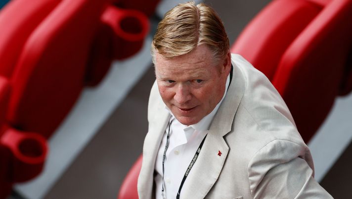 AMSTERDAM, NETHERLANDS - JUNE 17: Ronald Koeman, Head Coach of FC Barcelona and Former Head Coach of Netherlands watches on from the stands prior to the UEFA Euro 2020 Championship Group C match between the Netherlands and Austria at Johan Cruijff Arena on June 17, 2021 in Amsterdam, Netherlands. (Photo by Koen van Weel - Pool/Getty Images) AMSTERDAM, NETHERLANDS - JUNE 17: Ronald Koeman, Head Coach of FC Barcelona and Former Head Coach of Netherlands watches on from the stands prior to the UEFA Euro 2020 Championship Group C match between the Netherlands and Austria at Johan Cruijff Arena on June 17, 2021 in Amsterdam, Netherlands. (Photo by Koen van Weel - Pool/Getty Images)