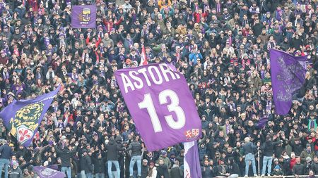 FLORENCE, ITALY - MARCH 06: Fans of ACF Fiorentina during the Serie A match between ACF Fiorentina and Hellas Verona FC at Stadio Artemio Franchi on March 6, 2022 in Florence, Italy. (Photo by Gabriele Maltinti/Getty Images) Astori