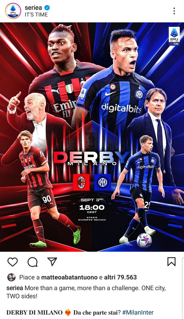 Milano, la Serie A carica il derby: “Una città, due squadre!”- immagine 2