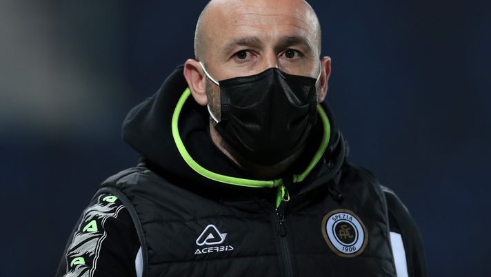 BERGAMO, ITALY - MARCH 12: Vincenzo Italiano, Head Coach of Spezia during the Serie A match between Atalanta BC  and Spezia Calcio at Gewiss Stadium on March 12, 2021 in Bergamo, Italy. (Photo by Emilio Andreoli/Getty Images) 