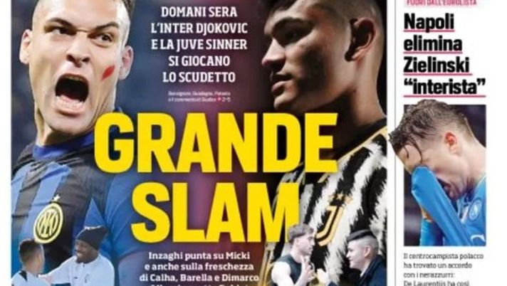 EDICOLA / CdS: “Grande Slam. Inter Djokovic e Juve Sinner si giocano scudetto. Zielinski… - immagine 1