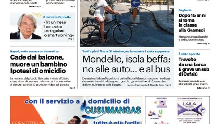 Prima Pagina, Giornale di Sicilia: “Rosa alla prova di maturità contro il Catanzaro” Prima Pagina, Giornale di Sicilia: “Rosa alla prova di maturità contro il Catanzaro”