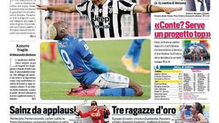 Prima Pagina, Corriere dello Sport: “Pirlo benedetto. Incubo Gattuso: DeLa lo congeda” Prima Pagina, Corriere dello Sport: “Pirlo benedetto. Incubo Gattuso: DeLa lo congeda”