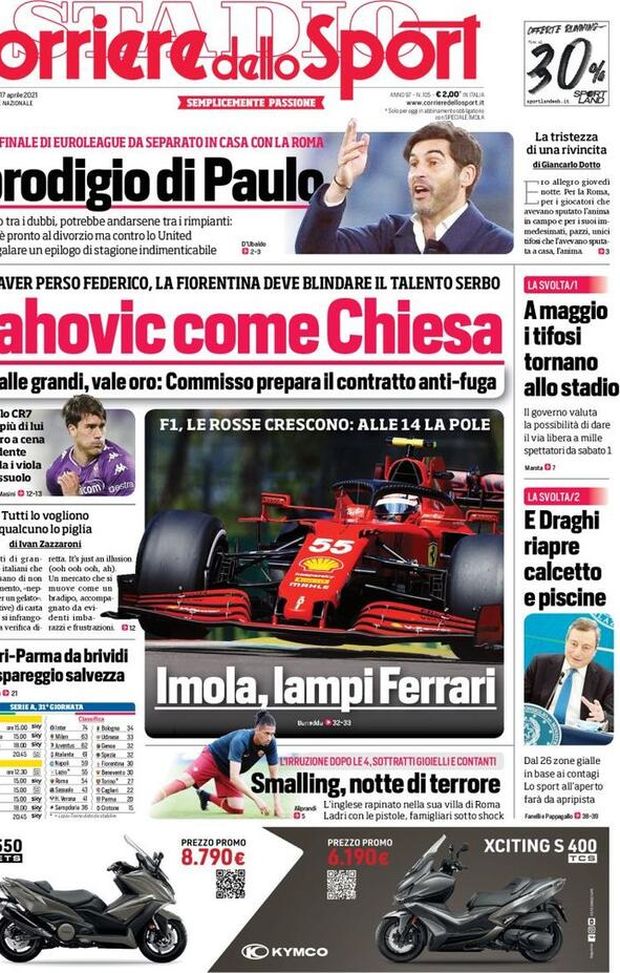 Prima Pagina, Corriere dello Sport: “Vlahovic come Chiesa, piace alle grandi e vale oro. Il prodigio di Paulo” 