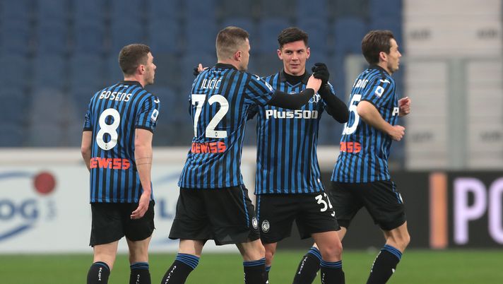 BERGAMO, ITALY - FEBRUARY 06: Josip Ilicic of Atalanta B.C. celebrates with teammate Matteo Pessina after scoring his team's first goal during the Serie A match between Atalanta BC and Torino FC at Gewiss Stadium on February 06, 2021 in Bergamo, Italy. Sporting stadiums around Italy remain under strict restrictions due to the Coronavirus Pandemic as Government social distancing laws prohibit fans inside venues resulting in games being played behind closed doors. (Photo by Emilio Andreoli/Getty Images) BERGAMO, ITALY - FEBRUARY 06: Josip Ilicic of Atalanta B.C. celebrates with teammate Matteo Pessina after scoring his team's first goal during the Serie A match between Atalanta BC and Torino FC at Gewiss Stadium on February 06, 2021 in Bergamo, Italy. Sporting stadiums around Italy remain under strict restrictions due to the Coronavirus Pandemic as Government social distancing laws prohibit fans inside venues resulting in games being played behind closed doors. (Photo by Emilio Andreoli/Getty Images)