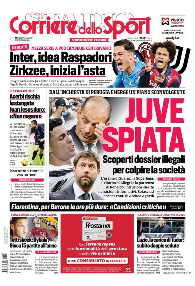 EDICOLA / CdS: Inter, idea Raspadori. Acerbi rischia la stangata. Juve spiata - immagine 1