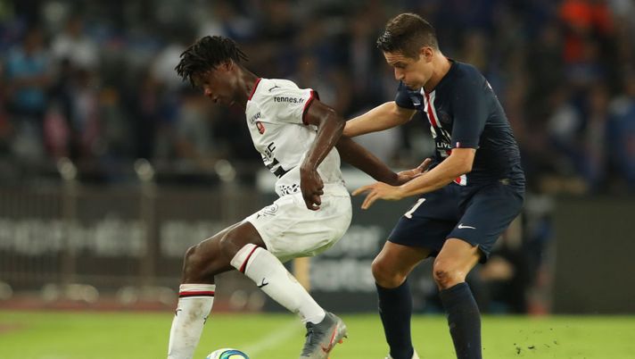 SHENZHEN, CHINA - AUGUST 03: Ander Herrera of Paris Saint-Germain competes the ball with Eduardo Camavinga of Stade Rennais FC during the 2019 Trophee des Champions between Paris saint-Germain and Stade Rennais FC at Shenzhen Uniersiade Sports Center on August 3, 2019 in Shenzhen, China. (Photo by Lintao Zhang/Getty Images) SHENZHEN, CHINA - AUGUST 03: Ander Herrera of Paris Saint-Germain competes the ball with Eduardo Camavinga of Stade Rennais FC during the 2019 Trophee des Champions between Paris saint-Germain and Stade Rennais FC at Shenzhen Uniersiade Sports Center on August 3, 2019 in Shenzhen, China. (Photo by Lintao Zhang/Getty Images)