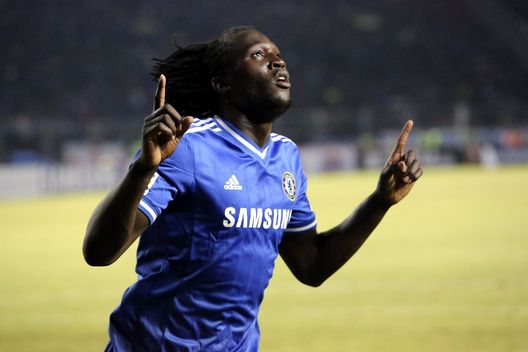 JAKARTA, INDONESIA - JULY 25: Romelu Lukaku of Chelsea celebrates scoring a goal during the match between Chelsea and Indonesia All-Stars at Gelora Bung Karno Stadium on July 25, 2013 in Jakarta, Indonesia. (Photo by Stanley Chou/Getty Images) JAKARTA, INDONESIA - JULY 25: Romelu Lukaku of Chelsea celebrates scoring a goal during the match between Chelsea and Indonesia All-Stars at Gelora Bung Karno Stadium on July 25, 2013 in Jakarta, Indonesia. (Photo by Stanley Chou/Getty Images)