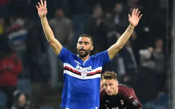  Gregoire Defrel esulta per il suo gol in Sampdoria-Milan (credits: GETTY Images)