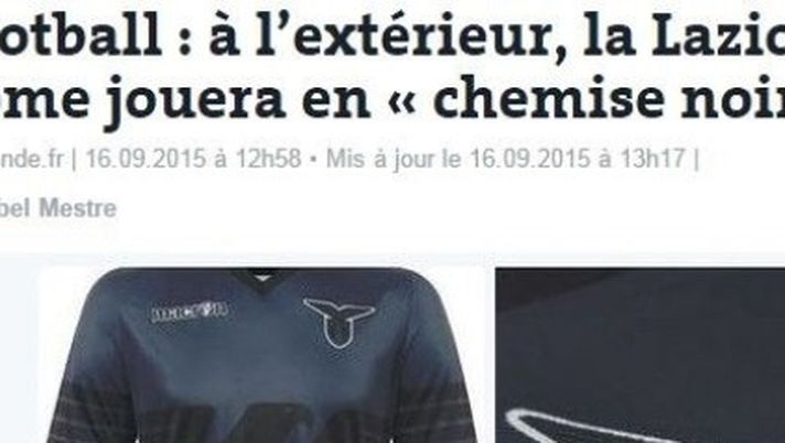 Le Monde contro la maglia della Lazio: “I calciatori con la divisa tutta nera ricordano il fascismo” - immagine 1