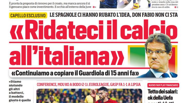 Prima Pagina, Corriere dello Sport: “L’Inter prenota Cambiaso e pensa a Bernardeschi” - immagine 1