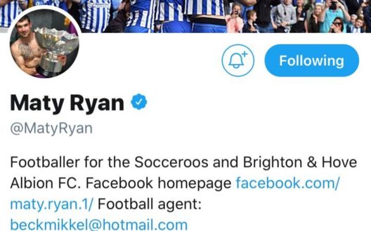 Mathew Ryan in campo con il Brighton e con l'Australia nel cuore Mathew Ryan in campo con il Brighton e con l'Australia nel cuore