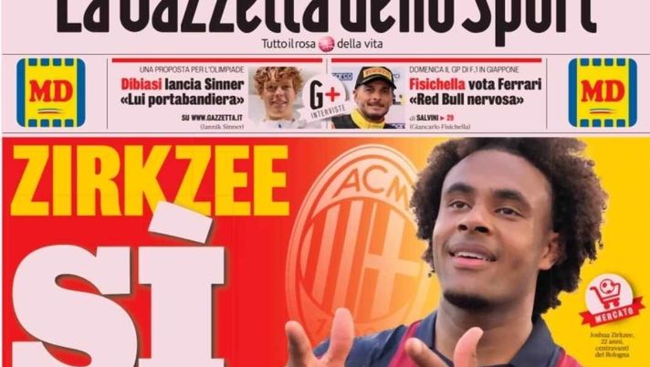 PRIMA PAGINA GAZZETTA DELLO SPORT OGGI: “Zirkzee, sì al Milan” - immagine 1