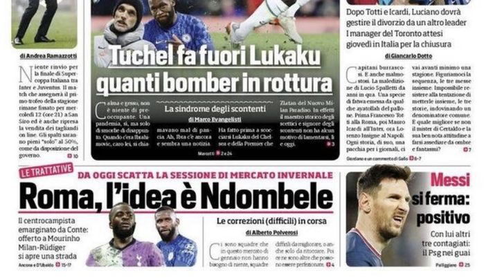 Prima Pagina, Corriere dello Sport: “Juve, tutto contro. Roma, l’idea è Ndombele” - immagine 1