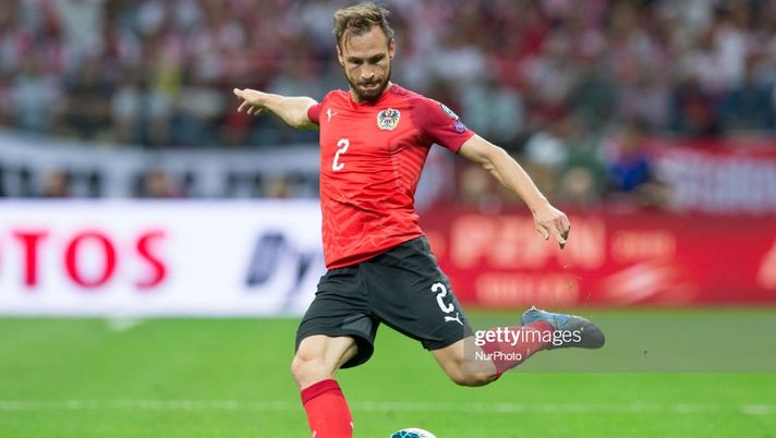 Andreas Ulmer (AUT) in action during the UEFA Euro 2020 qualifier between Poland and Austria at PGE Narodowy Stadium on September 9, 2019 in Warsaw, Poland. (Photo by Foto Olimpik/NurPhoto via Getty Images)