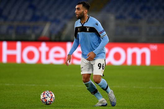  ROME, ITALY - OCTOBER 20: Mohamed Fares of SS Lazio in action during the UEFA Champions League Group F stage match between SS Lazio and Borussia Dortmund at Stadio Olimpico on October 20, 2020 in Rome, Italy. (Photo by Marco Rosi - SS Lazio/Getty Images) 
