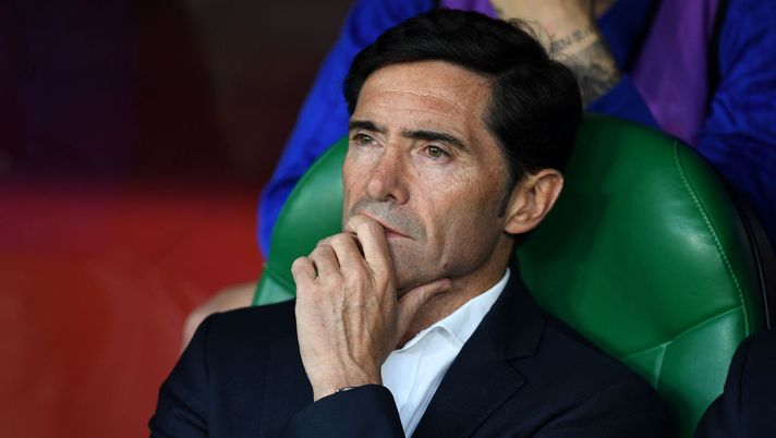 SEVILLE, SPAIN - MAY 25: Head coach Marcelino Garcia Toral of Valencia CF looks on during the Spanish Copa del Rey match between Barcelona and Valencia at Estadio Benito Villamarin on May 25, 2019 in Seville, . (Photo by Alex Caparros/Getty Images) 