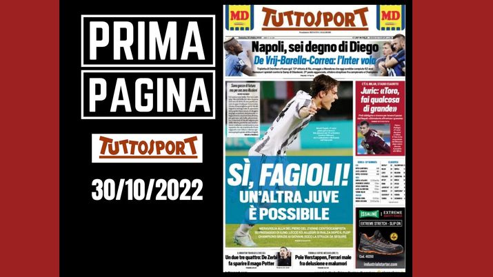 Prima pagina Tuttosport: 'Si, Fagioli! Un'altra Juve è possibile' Prima pagina Tuttosport: 'Si, Fagioli! Un'altra Juve è possibile'