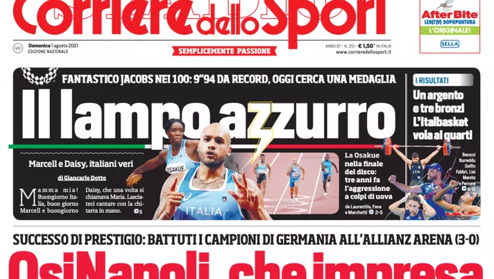 Prima Pagina, Corriere dello Sport: “OsiNapoli, che impresa. Milan, sprint Ilicic”