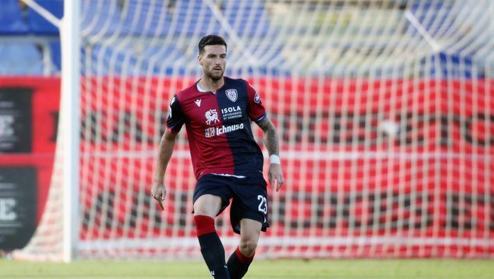 CAGLIARI, ITALY - JUNE 27: Luca Ceppitelli of Cagliari in ation  during the Serie A match between Cagliari Calcio and  Torino FC at Sardegna Arena on June 27, 2020 in Cagliari, Italy.  (Photo by Enrico Locci/Getty Images) 