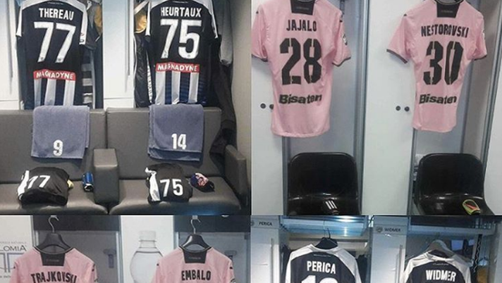 Udinese-Palermo: foto dallo spogliatoio rosanero, ecco le maglie che userà la squadra di Diego Lopez Udinese-Palermo: foto dallo spogliatoio rosanero, ecco le maglie che userà la squadra di Diego Lopez