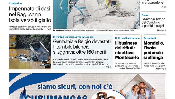 Prima Pagina, Giornale di Sicilia: “Ricoveri, la Sicilia si cautela” Prima Pagina, Giornale di Sicilia: “Ricoveri, la Sicilia si cautela”
