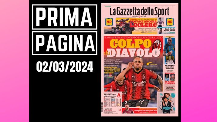 Prima pagina Gazzetta dello Sport: colpo da Diavolo
