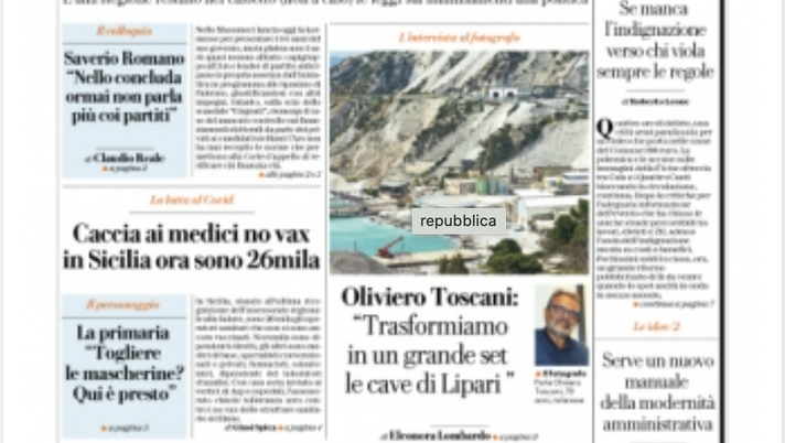 Prima Pagina, La Repubblica Palermo: “Kermesse flop di Musumeci” Prima Pagina, La Repubblica Palermo: “Kermesse flop di Musumeci”