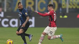 Inter sconfitta nel derby. Ma Vidal carica tutti con la classifica