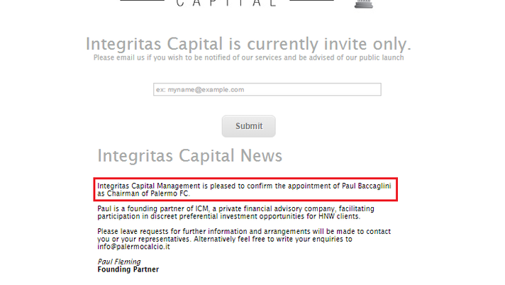 dal sito ufficiale dell'Integritas Capital 