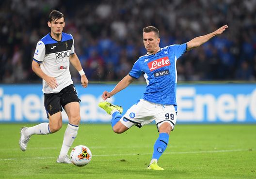 Arkadiusz Milik in azione con la maglia del Napoli Arkadiusz Milik in azione con la maglia del Napoli