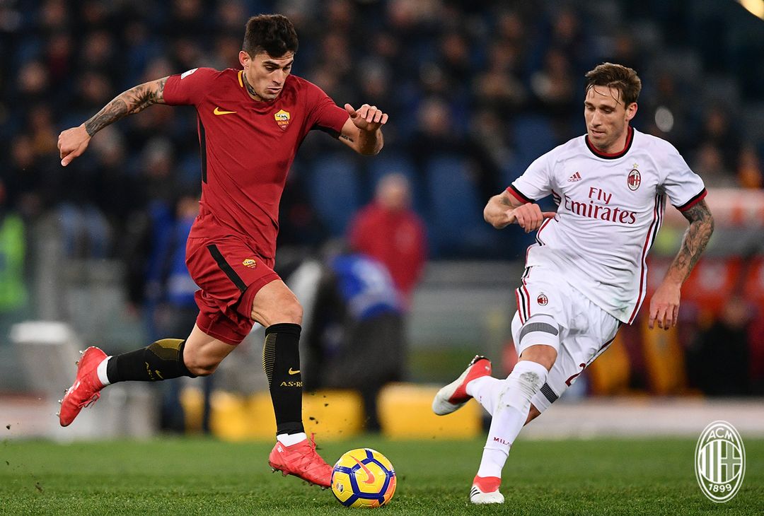  Diego Perotti e Lucas Biglia in Roma-Milan (credits: LaPresse /A.C. Milan) 