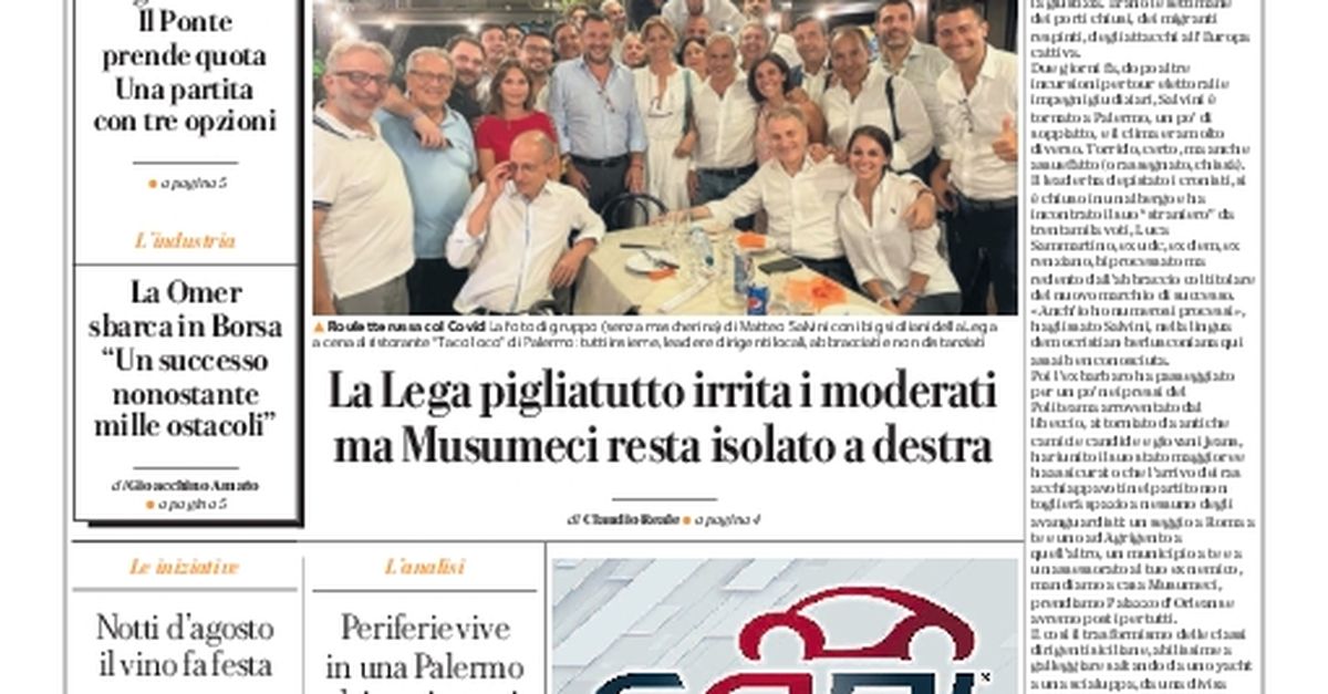 Prima Pagina, La Repubblica-Palermo: "Green Pass: pronti, via con il rebus controlli" - Vimarsana News