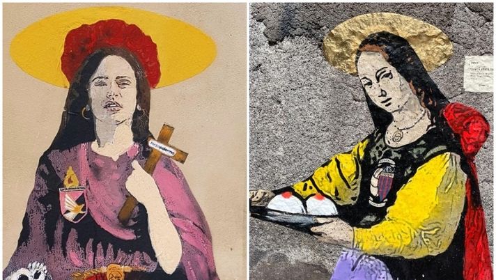 Il derby delle Sante con il calcio in grembo Il derby delle Sante con il calcio in grembo