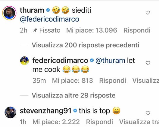 Siparietto social in casa Inter: Thuram mette in guardia Dimarco, interviene anche Zhang- immagine 3