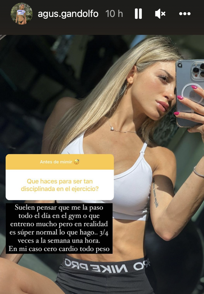 Agustina Gandolfo: “Si pensa che io passi tutto il giorno in palestra ma…”- immagine 2