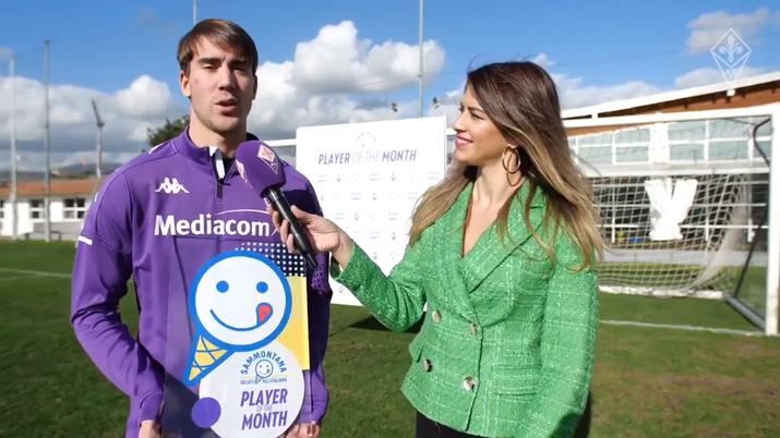Dusan Vlahovic premiato come giocatore del mese di gennaio; Twitter Acf Fiorentina Dusan Vlahovic premiato come giocatore del mese di gennaio; Twitter Acf Fiorentina