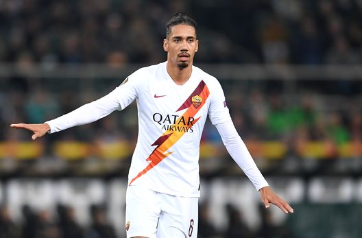 MOENCHENGLADBACH, GERMANY - NOVEMBER 07: Chris Smalling of AS Roma reacts during the UEFA Europa League group J match between Borussia Moenchengladbach and AS Roma at Borussia-Park on November 07, 2019 in Moenchengladbach, Germany. (Photo by Jörg Schüler/Bongarts/Getty Images) MOENCHENGLADBACH, GERMANY - NOVEMBER 07: Chris Smalling of AS Roma reacts during the UEFA Europa League group J match between Borussia Moenchengladbach and AS Roma at Borussia-Park on November 07, 2019 in Moenchengladbach, Germany. (Photo by Jörg Schüler/Bongarts/Getty Images)