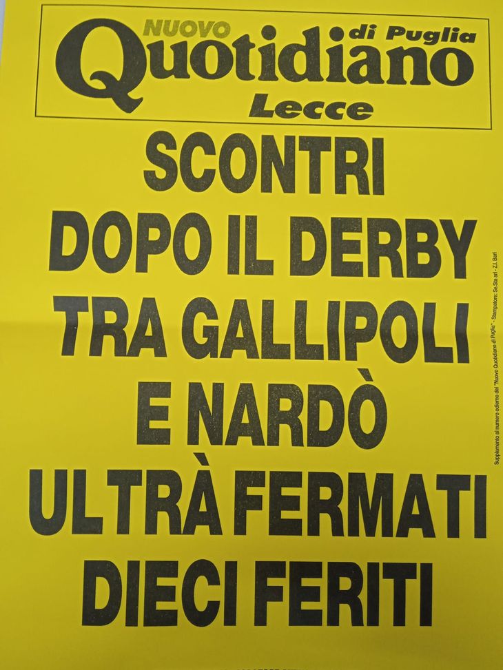 Gallipoli, guerriglia dopo il derby salentino: un tifoso ferito alla testa e molti altri in Questura- immagine 2